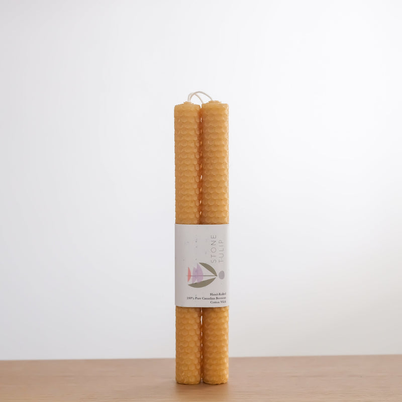 Beeswax Hand-rolled Candle 9"