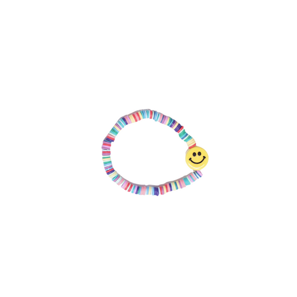 Rainbow Happy Face Bead Bracelet