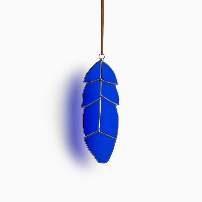 Stain Glass Blue Feather