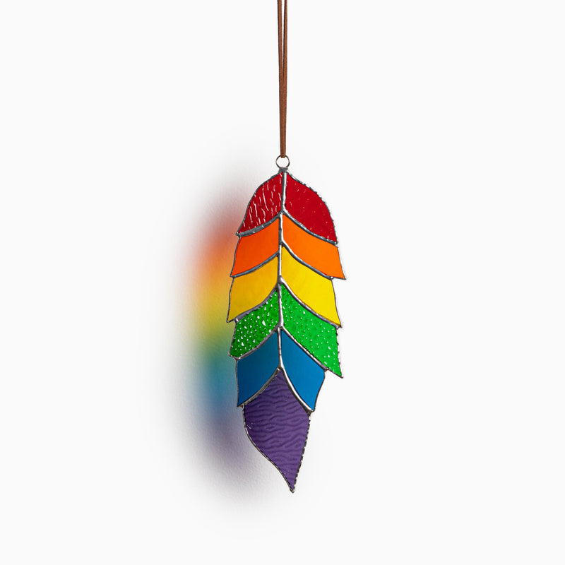 Stain Glass Rainbow Feather