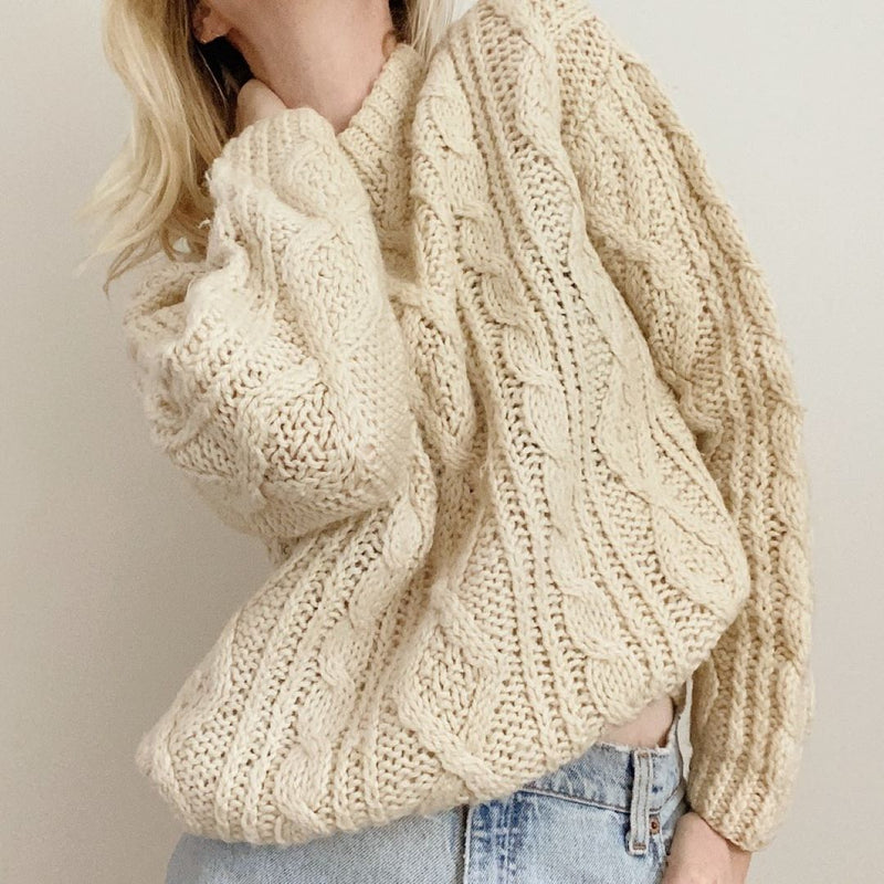 Vintage Knit Mock Turtleneck Sweater